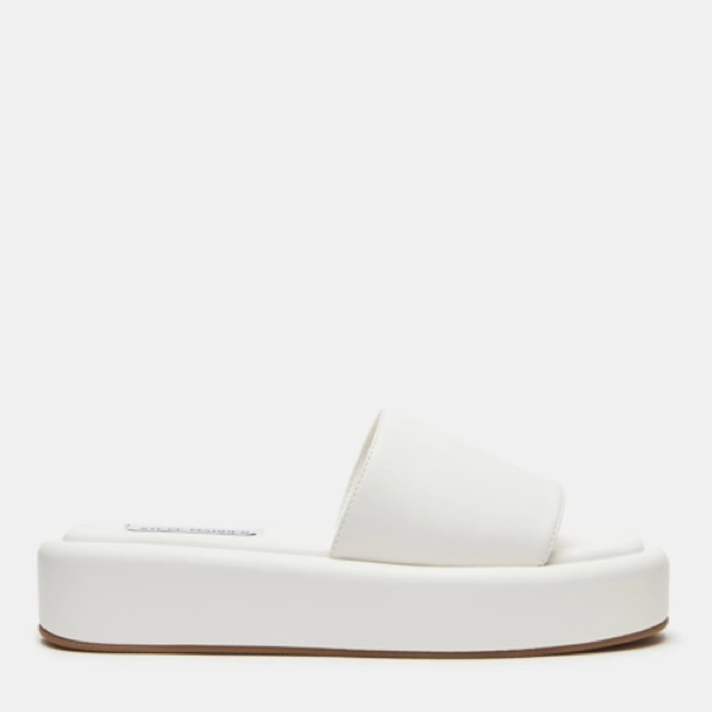 Steve Madden White Platform Sandals